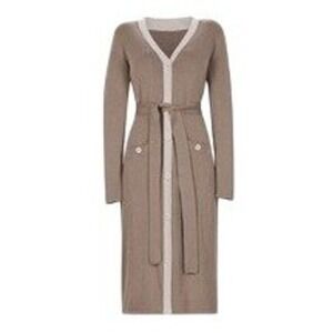 Cabi Longline Genteel Cardigan Sweater Dress Office Siren Earthy Career Sz M